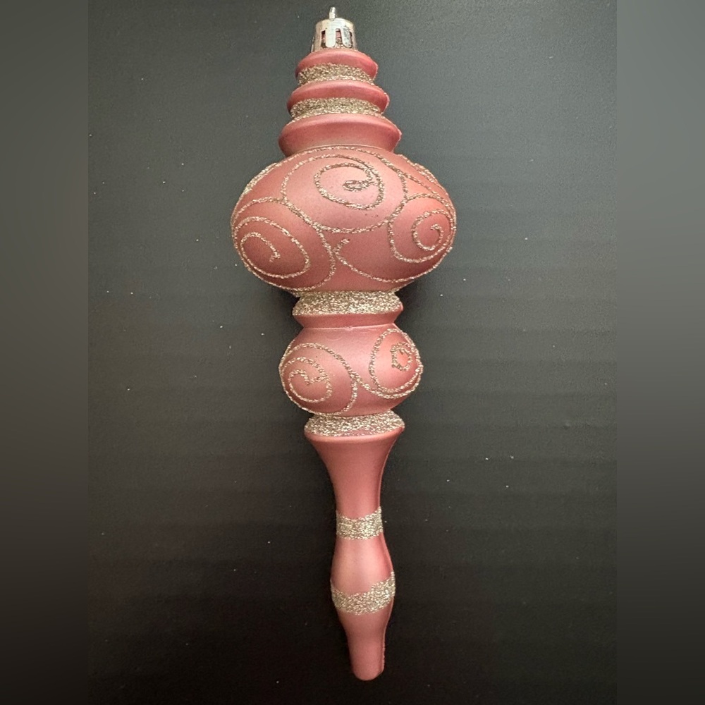 Elegant Pink Finial Holiday Ornaments - Picture 3 of 3